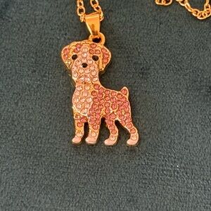 Sparkly Boxer Dog Pendant Necklace